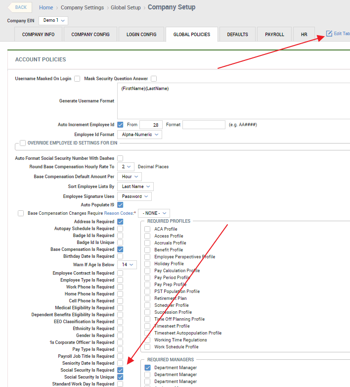 Kronos-Global-Settings