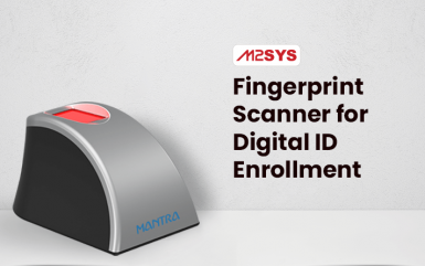 The use of a Mantra MFS 100 fingerprint scanner for Indian digital ID enrollment