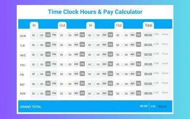 Weekly Time Clock Hours & Lunch Break Pay Calculator: Quick Tool for Accurate Payroll