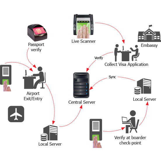 Immigration and Border Control System Workflow Diagram