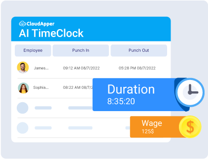 Automate Time & Attendance-No Manual
Input Needed